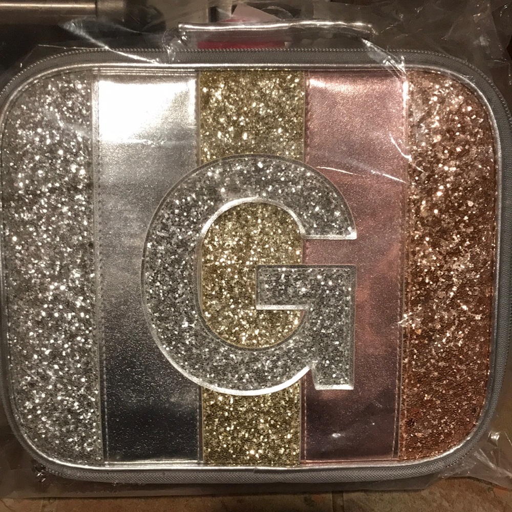 NWT justice lunchbox lunch bag G initial